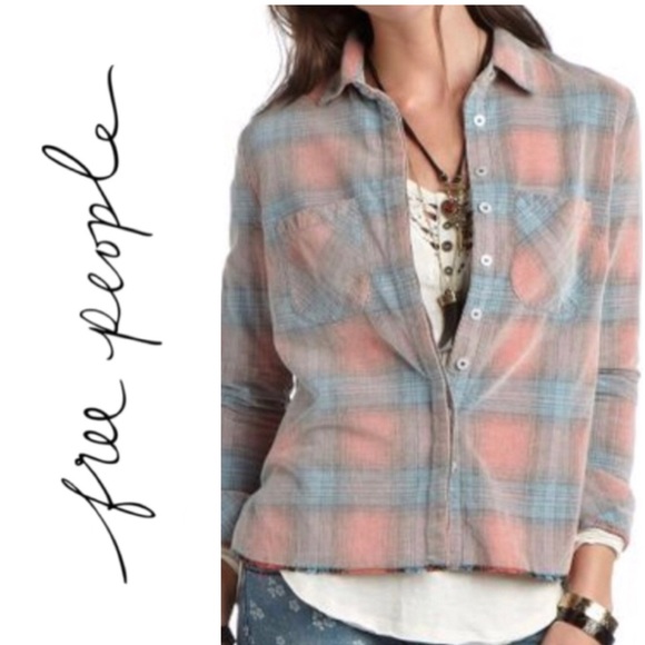 SOLD! Free People corduroy plaid shirt - Picture 8 of 8